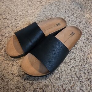 BC Vegan Black Slides Size 8.5